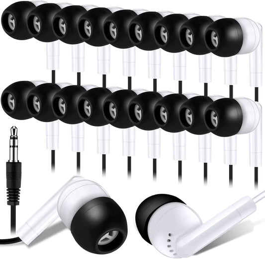 25 Pack 3.5MM Kanayu Wired Earbuds Bulk for Classroom Ear Headphones Wired Basic Student Earbuds No Microphone