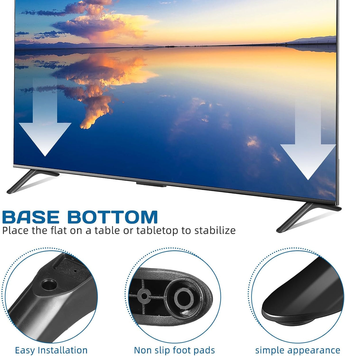 32 Inch 32 Inch NUOBESTY Universal Tv Stand Legs Tv Feet Tabletop with Screws Replacement Tv Stand Mount Leg for Smart