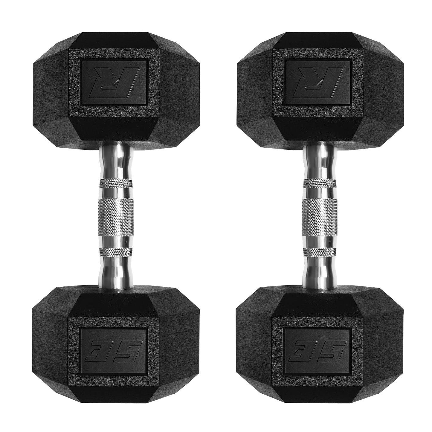 Ritfit 5-650 LBS PVC Encased Hex Dumbbell Sets with Optional Rack for Home Gym, Hand weight with Chrome Handle for Strength Training,Workouts