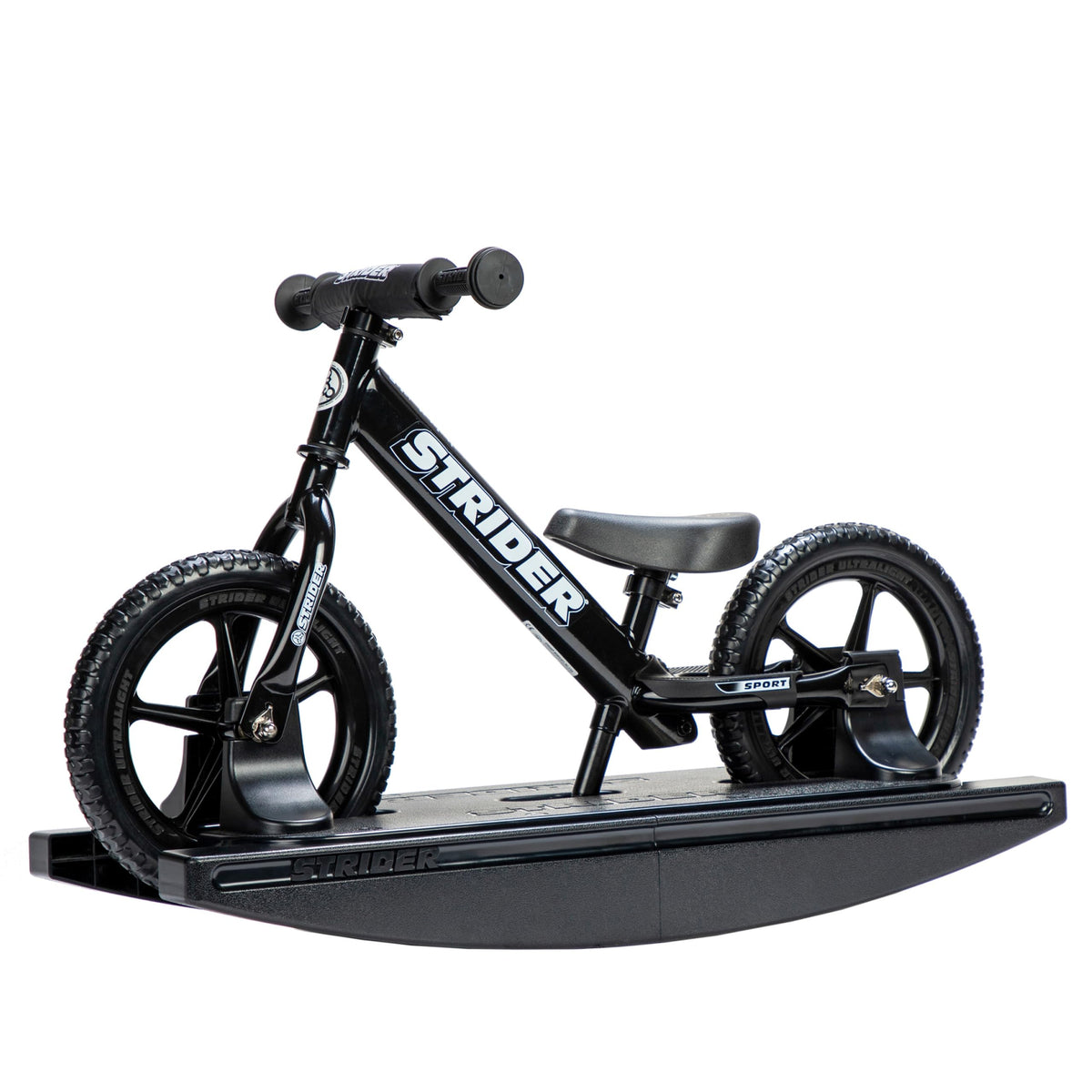 Strider Pro 2-in-1 Rocking Bike Black Pearl - Helps Teach Baby How to Ride a Balance Bicycle - for Kids 6 Months to 4 Years - Easy Assembly & Adjustments