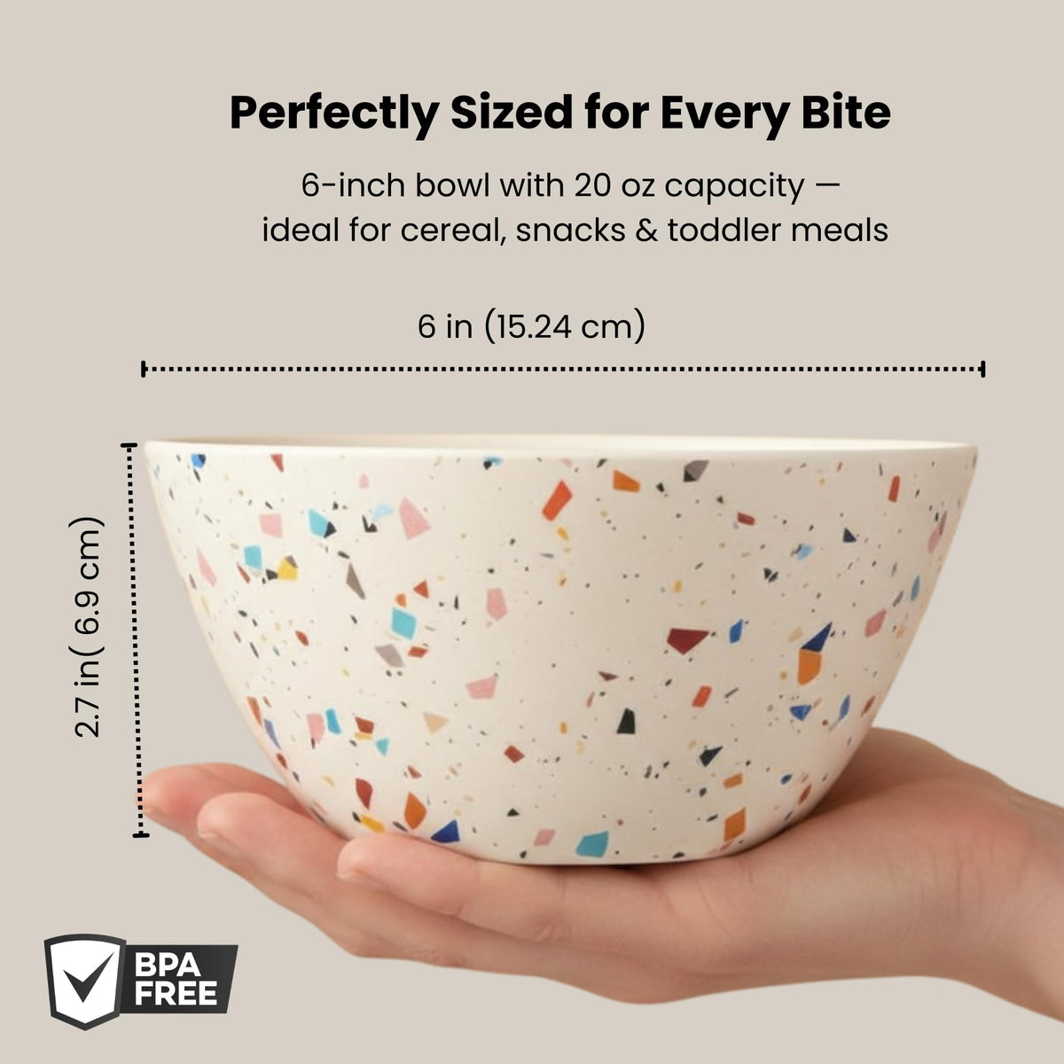 ilohaus Bamboo Bowl Set of 4 – 6-Inch, 20 oz Deep Cereal & Snack Bowls for Kids and Toddlers – BPA-Free, Dishwasher Safe, Lightweight Alternative to Plastic or Ceramic