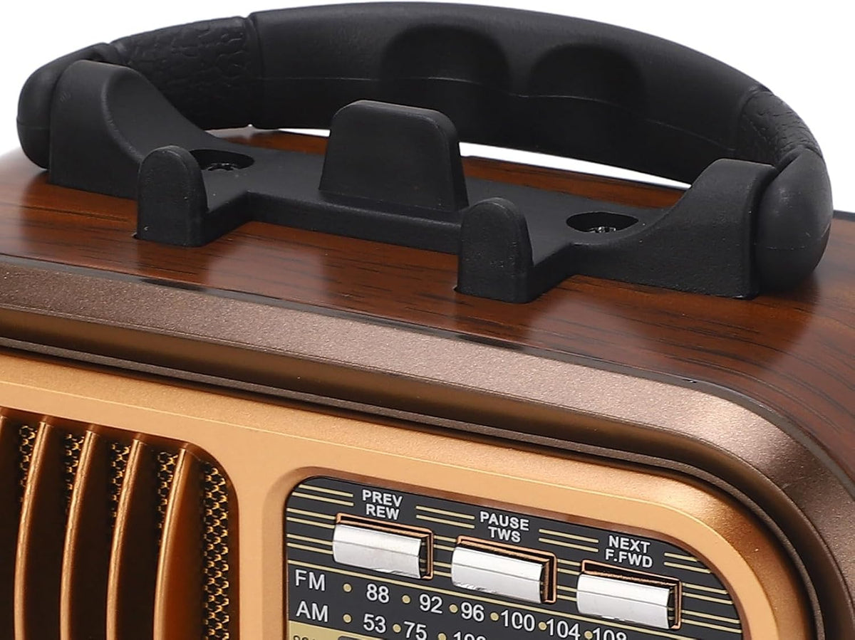 Diyeeni 3 (RXBT628) Portable Vintage Radio Speaker Bluetooth, Multifunctional Design, Bands AM FM Radio, Portable