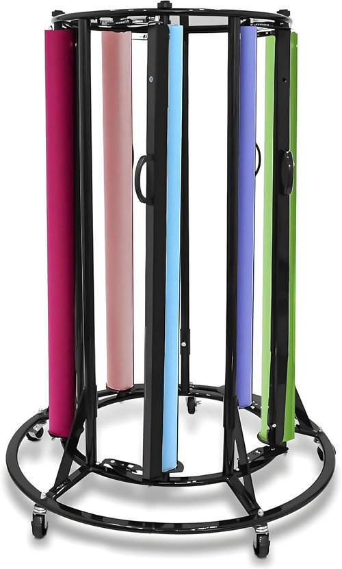 5-Roll Paper Roll Dispenser Rack - Heavy Duty Mobile Steel Holder for 36" Butcher & Craft Rolls