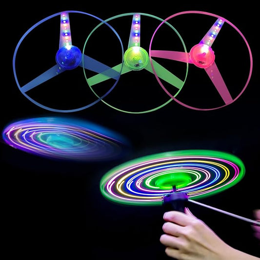 M.best 4 Sets LED Flying Set, Fun Flying Saucers Toys for Kids with Flashing Lights, Flying Toy Outdoor Toys Glow in The Dark Party Supplies Party Favors for Kids 4-8 8-12