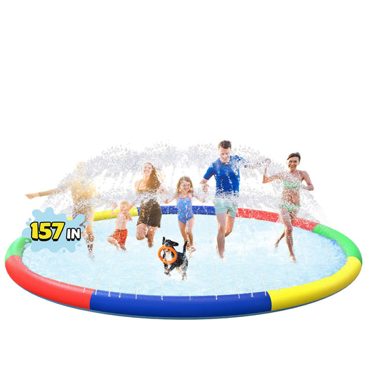 ODOSOLA 13 FT Large Splash Pad for Kids Ages 4-8, Non-Slip Baby Splash Pads for Toddlers, Oversized Kids Sprinklers for Yard, Heavy Duty Kid Pools Water Toys for Outdoor Family, Friends Summer Fun