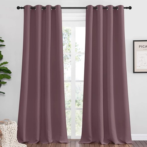 NICETOWN Blackout Curtains - 102" Long, 55" Wide | Sound Reducing, Heat & Cold Blocking Panels for Modern Rooms