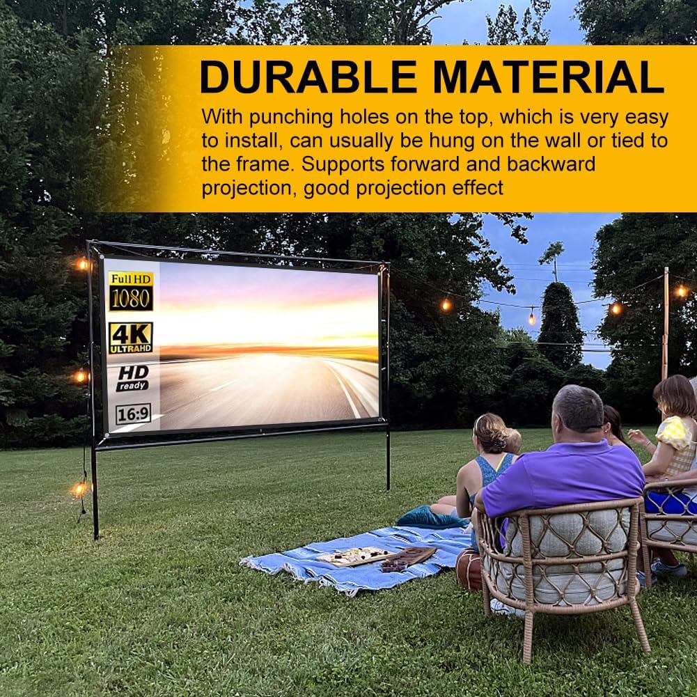 Zornaveli 4K 60"|72"|84"|100"|120"|150" (60 INCH) Projector Screen, HD Home Movie Projection Screen, Anti-Crease