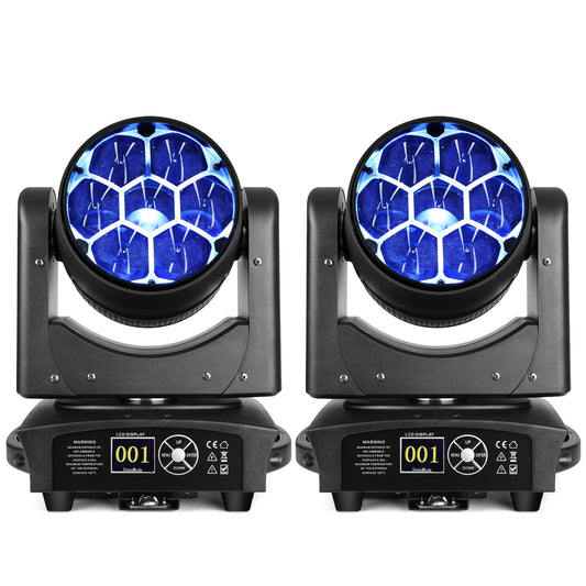 BETOPPER LM0740 Moving Head Light 7x40W RGBW Beam/Wash/Zoom/CTO Effect Bee Eye LED Stage Lighting Spot Lights with Sound Activated for DJs, Bars, Christmas, and Home Party Lighting,2 Packs