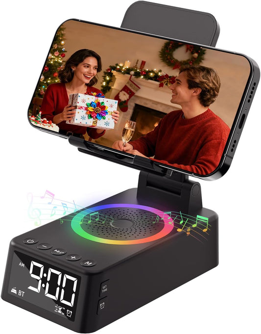 20 Gifts for Men Women, Cell Phone Stand with Bluetooth Speaker,Sound Machine White Noise Machine with Soothing