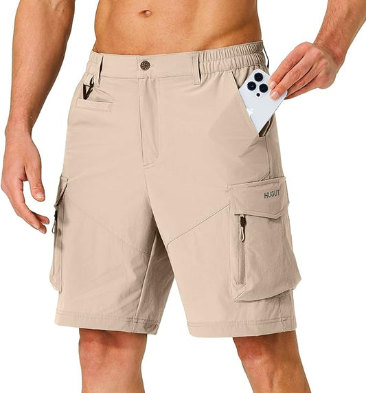 Men's Hiking Cargo Shorts Quick Dry Lightweight Travel Shorts with Multi Pockets for Fishing Camping Golf