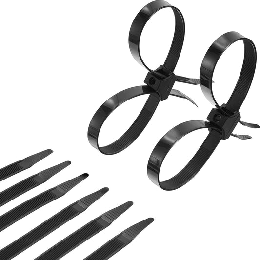 50 (Black,0.5 10 Inch) Boao Pcs Zip Ties Cable Disposable Heavy Duty Tie Double Police Cuffs Flex Plastic Nylon Tie
