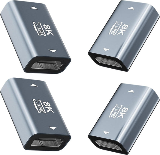 BMKZAYR 8K 4 Pack, 8K@60Hz 2.1 8K@60Hz 4K@120Hz 120UHD, 3D, HDMI to HDMI Coupler Female to Female Extension Adapter