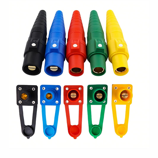 5-pin 200A for Camlock CLS40 Power Connectors, 5 Colors Male Plug and 5 Female Socket Input Connector Set Stage Entertainment/Industrial for Power Distribution Cabinet Box Power Source (200A)