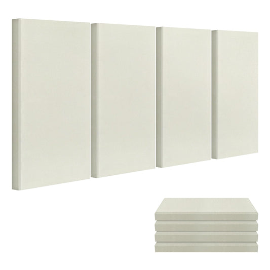 23.62" X 11.81" X 2" Fiberglass Wall Panel, 4 Pack Acoustic Panels, Acoustic Panels Sound Absorbing for Office, Studio, Home Theatre - Beige