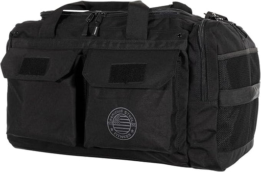 Serious Steel Fitness Heavy Duty 1000D Nylon Duffel Gym Bag (Mid BUD - Black)