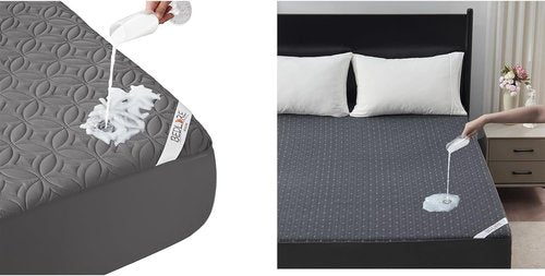 BEDLORE Queen Mattress Protector - Waterproof Noiseless Cover with Deep Pocket for 6-18 Inch Mattresses | Soft, Breathable, Machine Washable (Dark Gray)