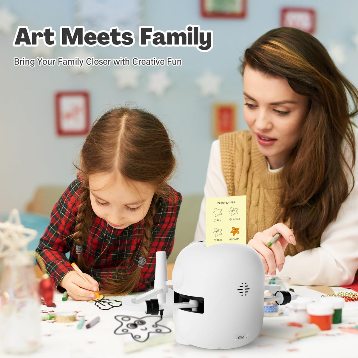 RIVGOT Drawing Robot for Kids with 150 Cards, Voice Interactive Educational Drawing Machine, Montessori Painting Learning Toys for 3 4 5 6 7 8 Year Old Boys Girls Birthday Party
