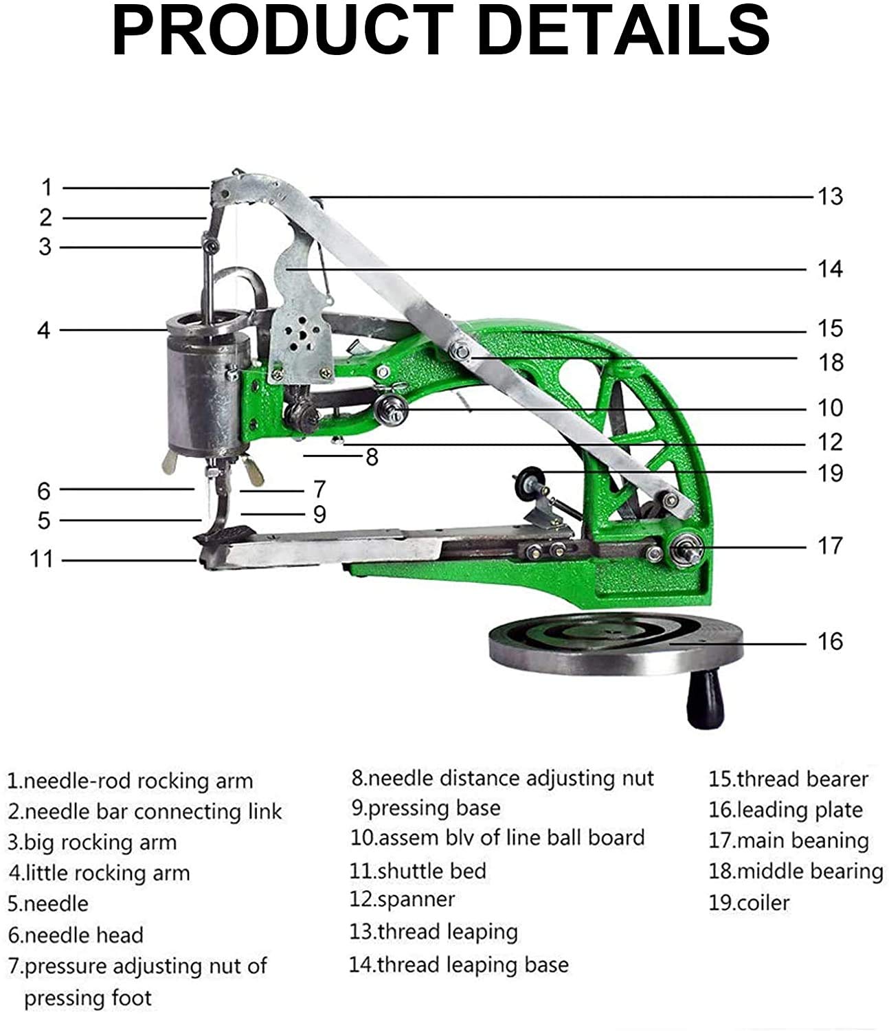 BACHIN Shoe Repair Machine Hand Cobbler Sewing Machine dual Cotton Nylon Line Sewing Machine Manual Leather Machine for Shoes Cloth Bags