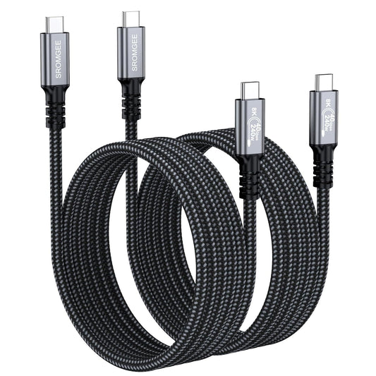 4 6.6FT 2-Pack, 40Gbps 240W 4/3, 8K@60Hz 17/16/15, USB Cable USB C Data Cable for Thunderbolt USB-C Video Fast Charging