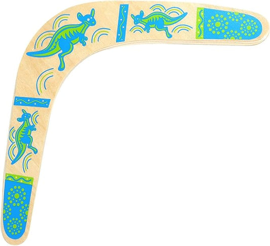 Boomerang for Kids, Australia Style Handmade Wooden Authentic Boomerang, V-Shaped Returning Boomerangs for Ages Above 10 Years Old Kids and Adult- Blue