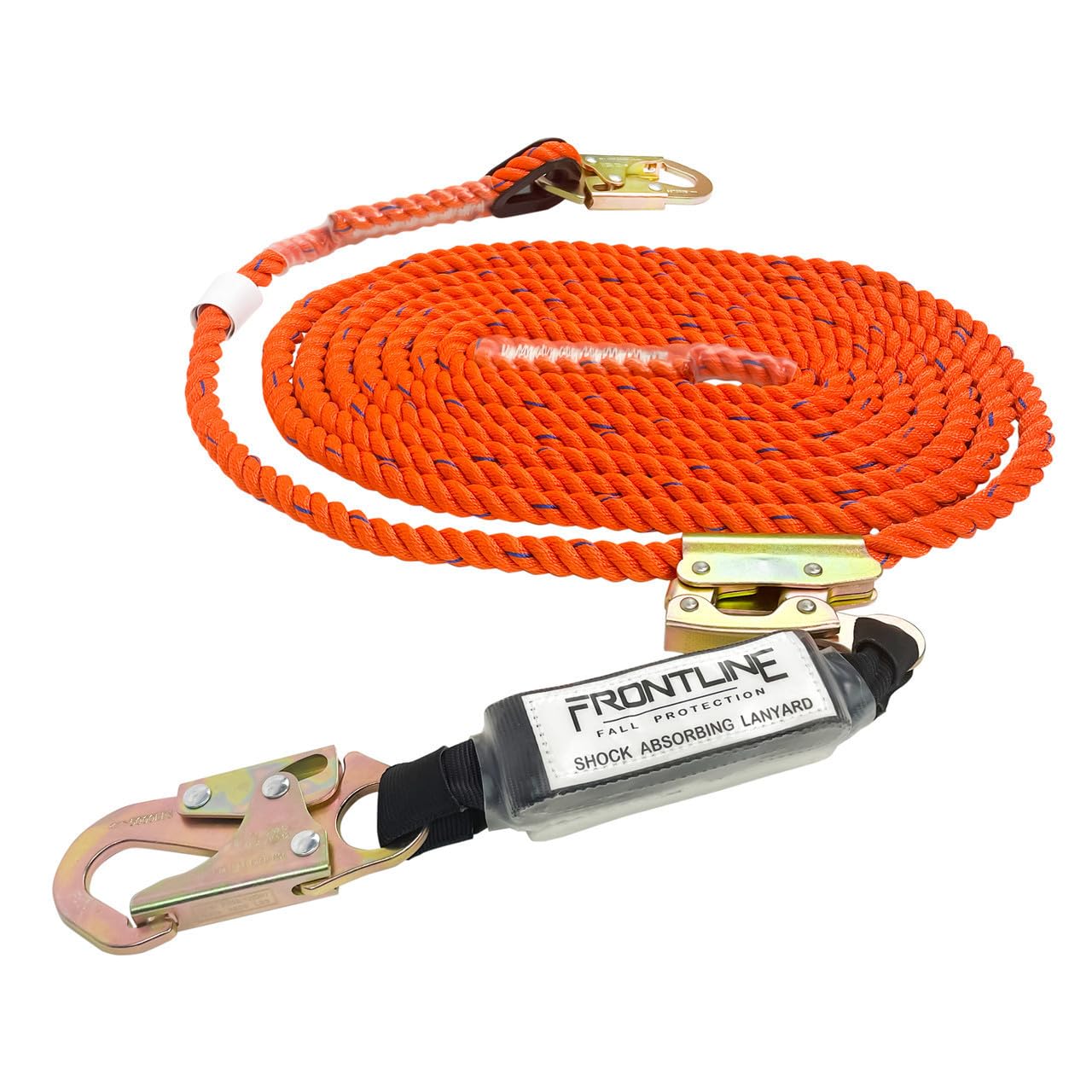Frontline Combat™ Complete Roofers Kit | Includes Combat Harness, Roof Anchor, Vertical Lifeline with Rope Grab, & Duffel Bag | High-Visibility Orange | Universal Fit | ANSI & OSHA Compliant.