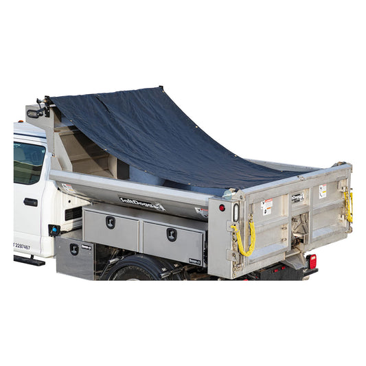 Buyers Products DTR7518 Aluminum Tarp System with Mesh Tarp, 7-1/2 x 18 Feet, Dump Body Tarp Kit, Heavy Duty Double-Stitched Hems, Brass Grommets, Telescoping Roller, Complete Hardware Included