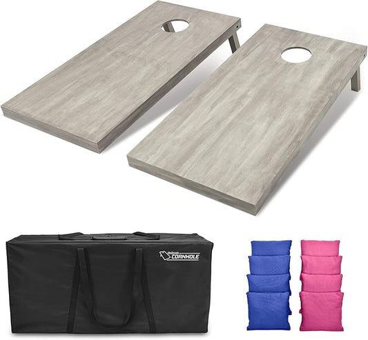 GoSports 4 ft x 2 ft Regulation Size Wooden Cornhole Boards Set - Includes Carrying Case and Bean Bags (Choose Your Colors) Over 100 Color Combinations