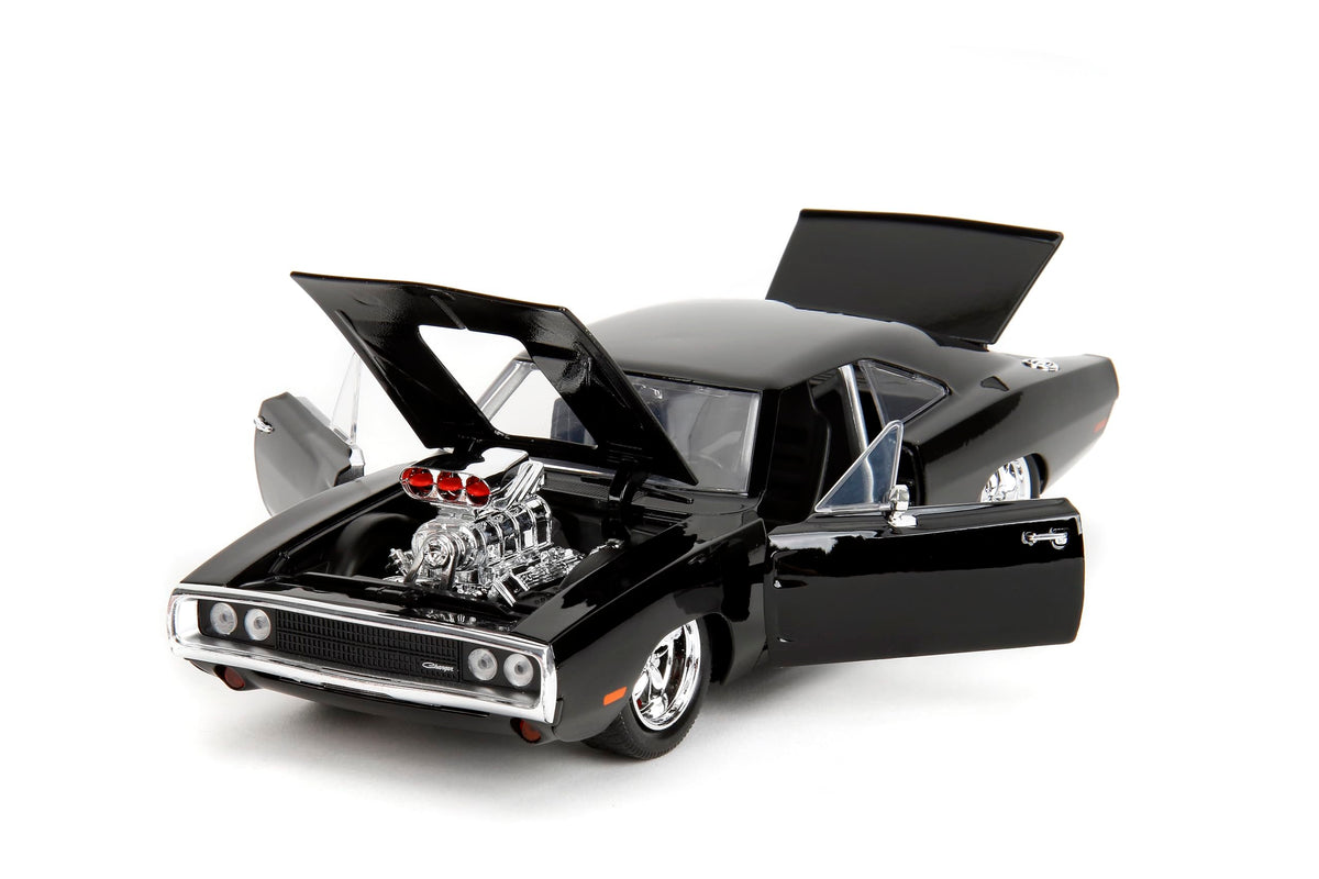 Jada Fast & Furious Dom’s 1970 Dodge Charger Diecast Model – 1:24 Scale Durable Die Cast Car – Includes Dom Figure – Perfect for Collectors and Kids
