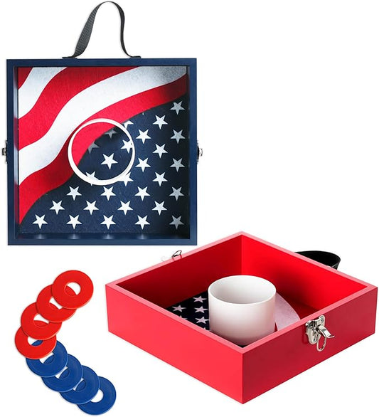 Washer Toss Games Wooden No MDF Includes 8 Washers Reinforced PVC Tube Perfect for Yard Outdoor Games