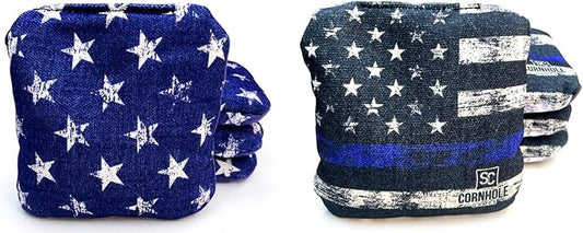 Professional Dual Sided Cornhole Bags- 16 oz 6x6 w/Premium Resin Fill - Official Tournament Slide/Stick Pro Bean Bags - Regulation/Approved