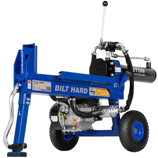 BILT HARD 18-Ton Portable Gas Log Splitter, Rapid Auto Return Ram System with 2-Stage Gear Pump, Wood Splitter with 7 HP 209cc Engine, Horizontal Full Beam Steel Wedge Firewood Splitting
