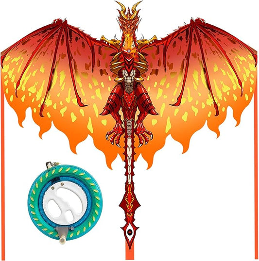 Mint's Colorful Life Dragon Kite for Kids & Adults, Easy to Fly Best Beach Kites for Beginners, 300ft Kite String Included