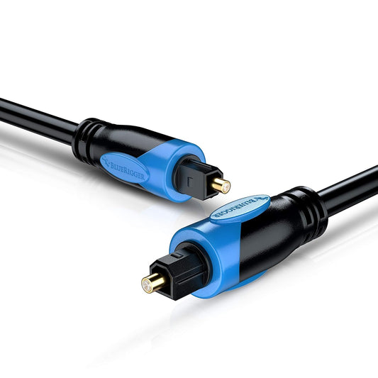 50FT CL3 24K PS4 BlueRigger Toslink - Digital Optical Audio Cable - - (Fiber Optic Cable, in-wall Rated, Gold-Plated)