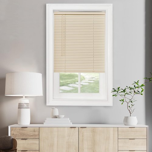 Achim Home Decor Cordless Mini Blinds - Light Filtering, 45" W x 72" L, Alabaster Color