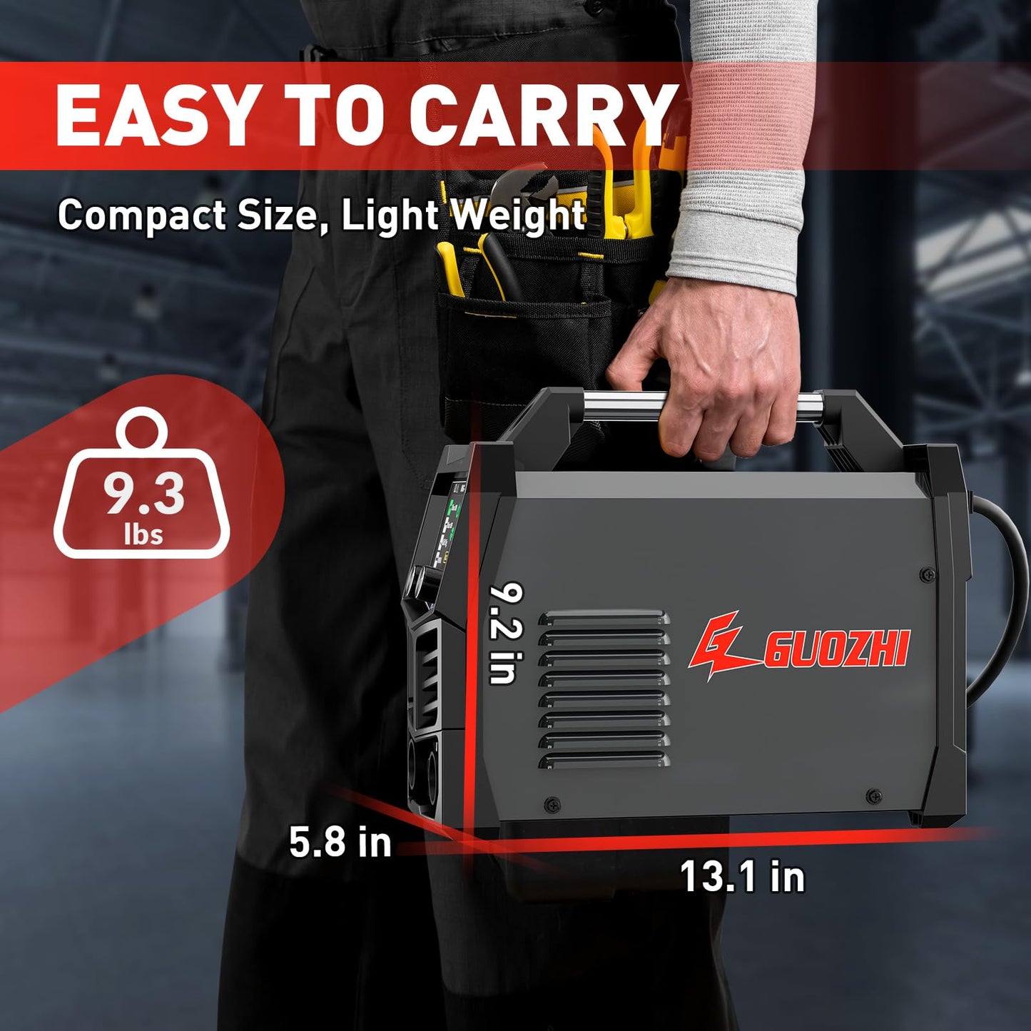 GZ GUOZHI 145A MIG Welder, 3 in 1 Welders FLUX MIG/Lift TIG/ARC Multi-Process IGBT Inverter Welder, 110V Welding Machine, ‌Flux Core Welder with upgrade Large LCD Screen