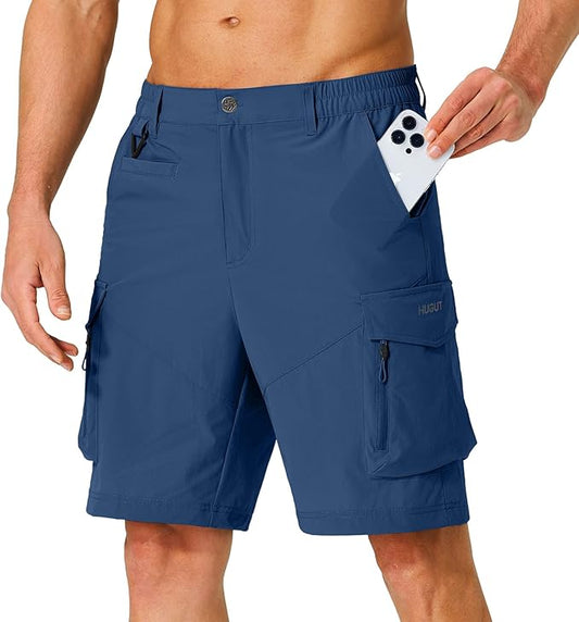 Men's Hiking Cargo Shorts Quick Dry Lightweight Travel Shorts with Multi Pockets for Fishing Camping Golf