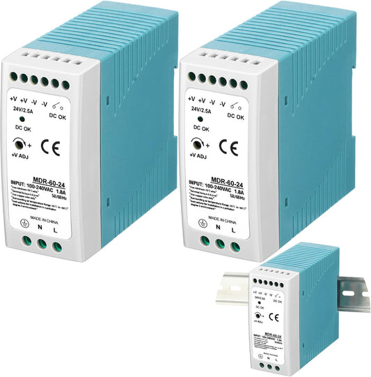2 24vdc 24v 2.5a 60w 100-240vac, 24vdc, 50/60hz) Yexiya Pcs Power Supply Din Rail Power Supply Mdr Din Rail Dual Output