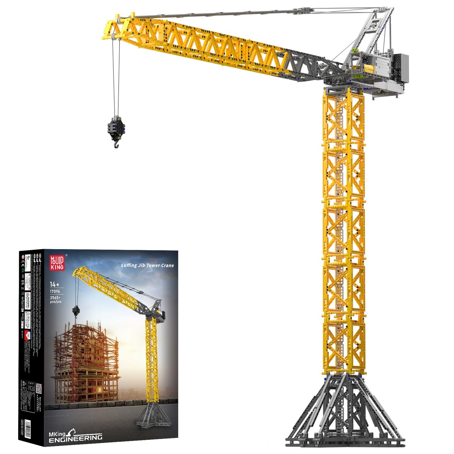 Mould King RC Tower Crane Advanced Building Kit for Adults, MOC Heavy-Duty Truck Block Sets to Build, APP Control Large Engineering Construction Model Toy for Youth (2575 PCS)