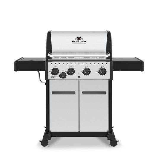 Broil King 865364 Crown S 440 4-Burner Propane Gas Grill in Stainless Steel with Side Burner