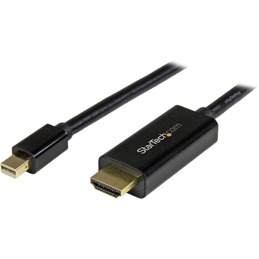 5 (15 4K 30Hz StarTech.com Mini DisplayPort to HDMI Adapter Cable - mDP to HDMI Adapter with Built-in Cable - Black - m