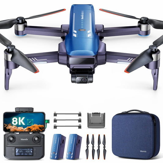 V11PRO Drone with 8K Camera for Adults, 3-Axis Gimbal Drones with 4K/30fps Video, 48 Million Pixels, 80min Flight Time with 2 Batteries, 6KM Video Transmission Quadcopter, Professional Drone