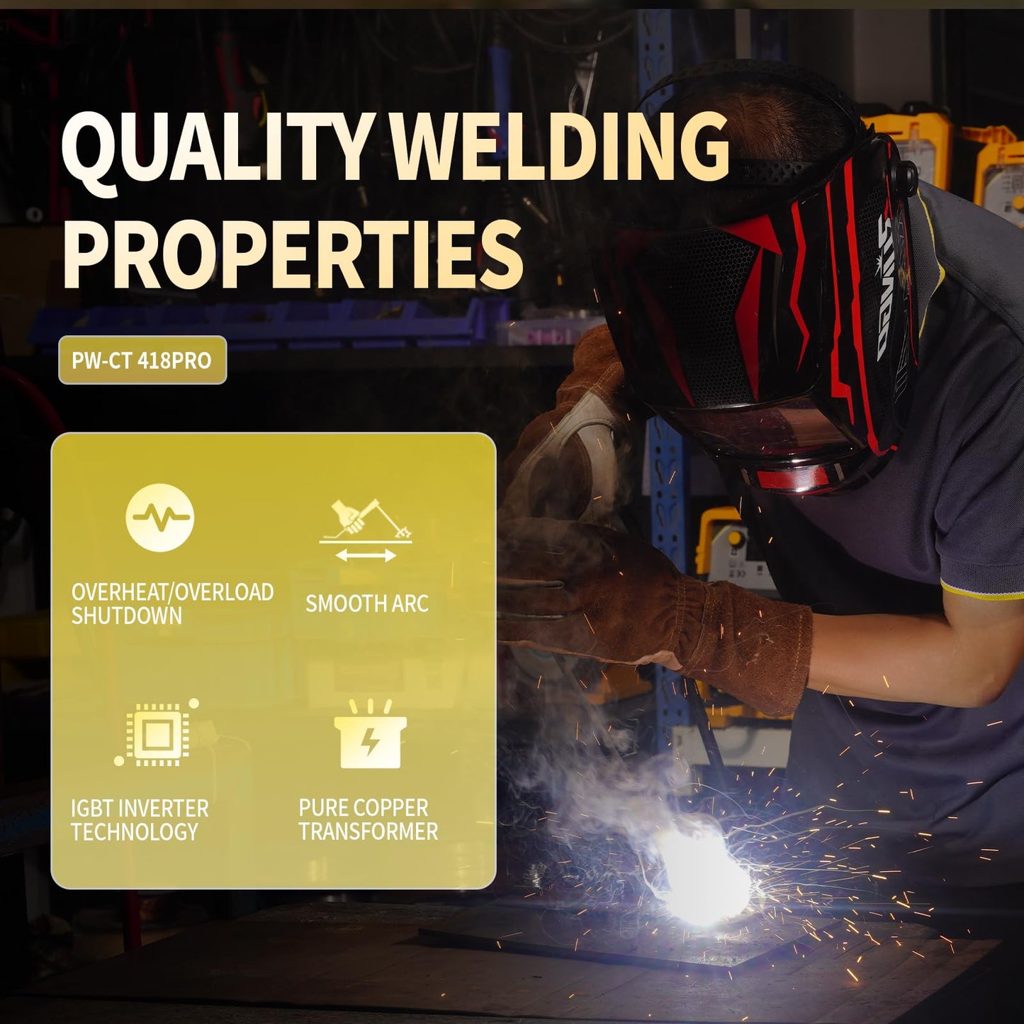 PUWU Plasma Cutter Welder Combo, Gas MIG/Gasless MIG/HF TIG/Stick/CUT 5 in 1 Aluminum Welding Machine with 110V/220V Dual Voltage Multi Process Welder with 20PCS Rods and Gloves