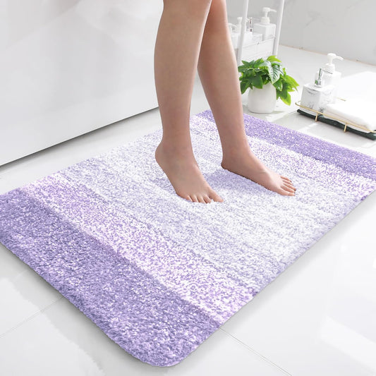 OLANLY Bath Rug Mat - Extra Soft Microfiber, Quick Dry & Machine Washable | 36x24, Light Purple