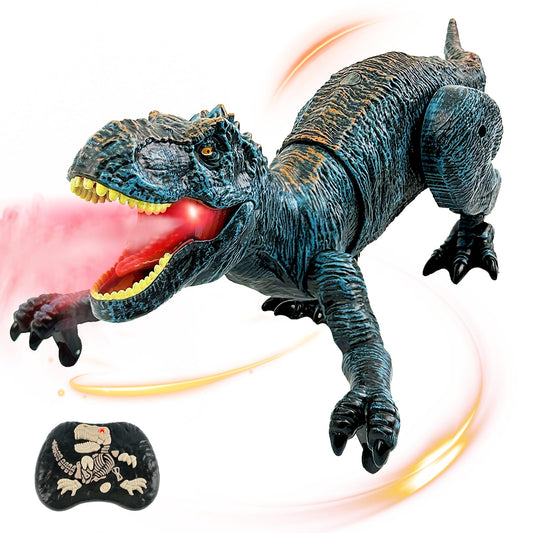 TALGIC Remote Control Dinosaur for Boys 4-7, Robot Dino Toys for Kids 5-7, rc Dino with Realistic Legs & Spray Stream, Remote Dinosaur Toys for Kids3 4 5 6 9 Year Old boy Birthday Gift (Blue)
