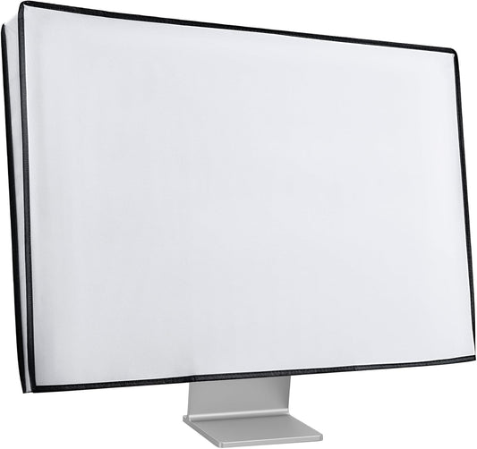 27-28" kwmobile Monitor Cover Compatible with Monitor - Dust Cover Computer Screen Protector - White