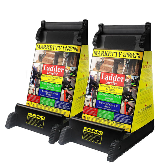 2 Pack Ladder Leveler, Pitch Hopper, Ladder Stabilizer with Storage, Ladder Levelers for Stairs and Extension Ladders, Easy to Use, Conquer Uneven Ground
