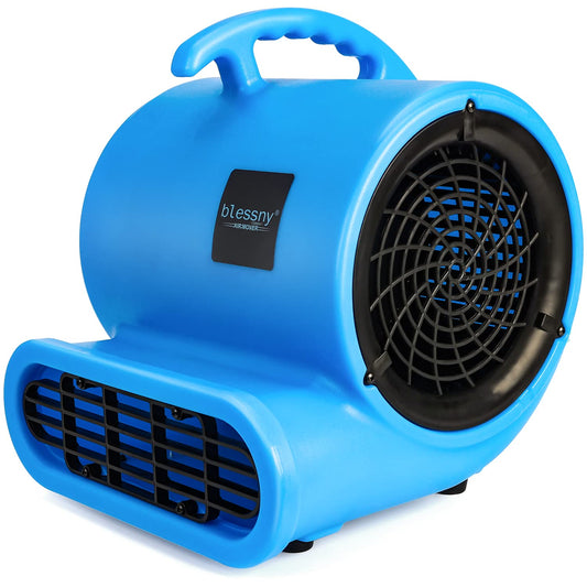blessny 1/2 HP ETL Listed Carpet Dryer Fan, 2600 CFM Air Blower Mover for Home Drying, 15 Ft Long Cord Portable Floor Blower Fan with 3-Speeds, Blue