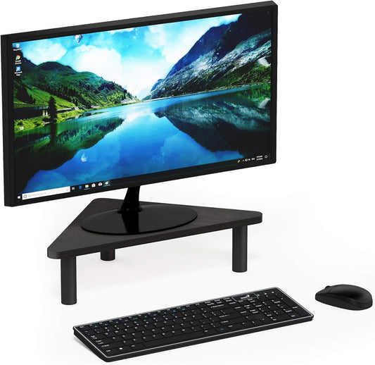 19.6" Furinno TURN-N-TUBE Monitor Stand Riser, Wide Triangle Corner Monitor Riser, Laptop Stand for Desk, Office Desk