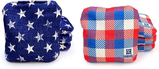 Professional Dual Sided Cornhole Bags- 16 oz 6x6 w/Premium Resin Fill - Official Tournament Slide/Stick Pro Bean Bags - Regulation/Approved