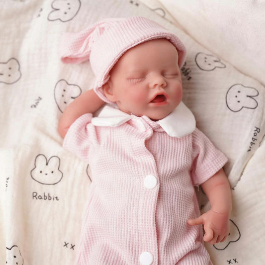 GUIENRLEA Reborn Baby Dolls Silicone Full Body, 12 Inch Platinum Silicone Bathable Poseable Soft Lifelike Newborn Body Dolls for Kids 3+ & Collectors